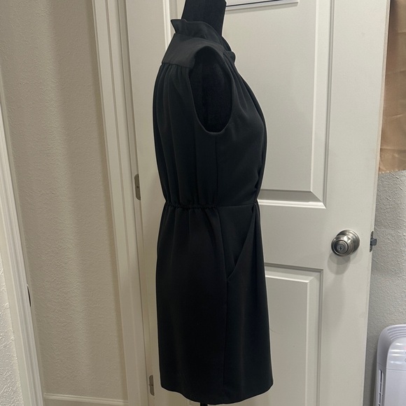 Rebecca Taylor Charcoal Grey Mini Faux Wrap Dress 4 - Picture 5 of 9